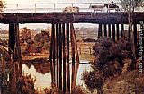 Famous Bridge Paintings - Winter Morning after Rain, The Old Bridge, Gardiner's Creek